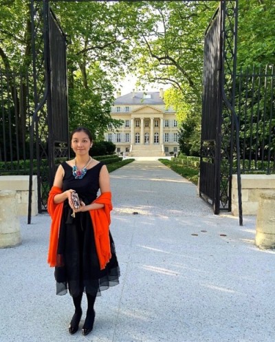 atie Chong in front of Chateau Margaux as part of her annual visit to Bordeaux as a wine importer to Hong Kong and mainland China